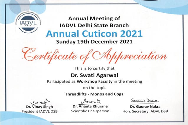 Dr. Swati Agarwal Certification