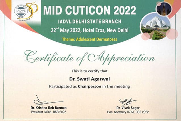 Dr. Swati Agarwal Certification