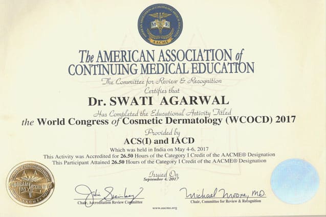 Dr. Swati Agarwal Certification