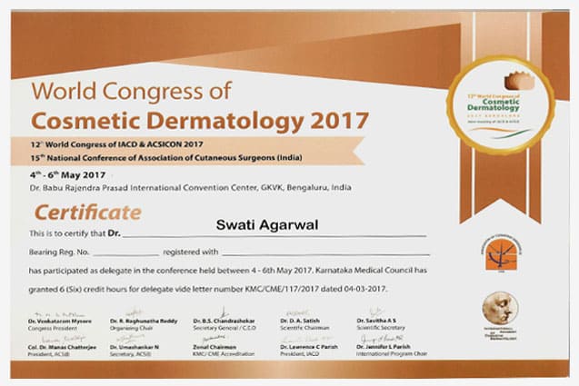 Dr. Swati Agarwal Certification