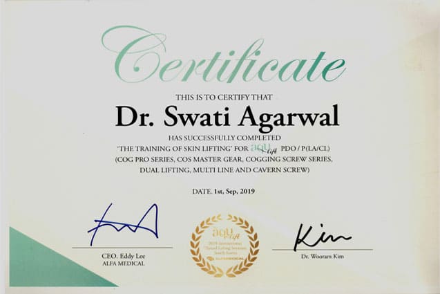 Dr. Swati Agarwal Certification