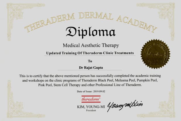 Dr. Rajat Gupta Certification