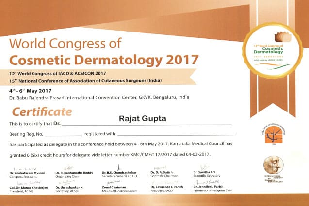 Dr. Rajat Gupta Certification