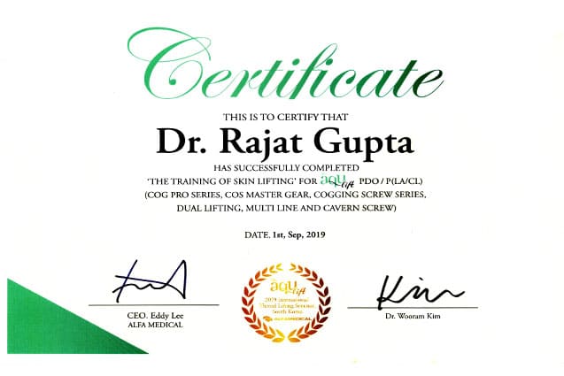 Dr. Rajat Gupta Certification