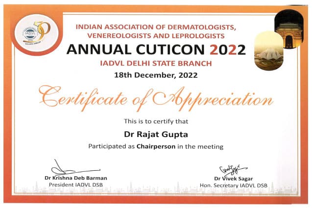 Dr. Rajat Gupta Certification