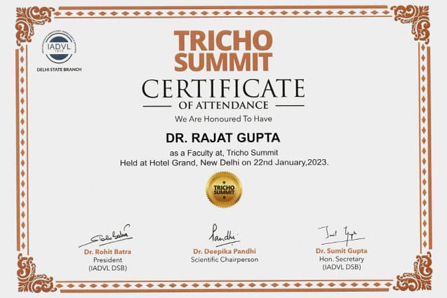 Dr. Rajat Gupta Certification